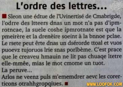 l'ordre d lettres