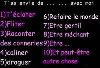 ta envie de ..... vc moi